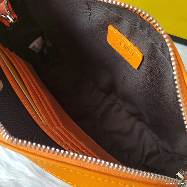 Affordable HOT Orange Fabric Brown Camera In Compact Fendi Motif FF Case 0727